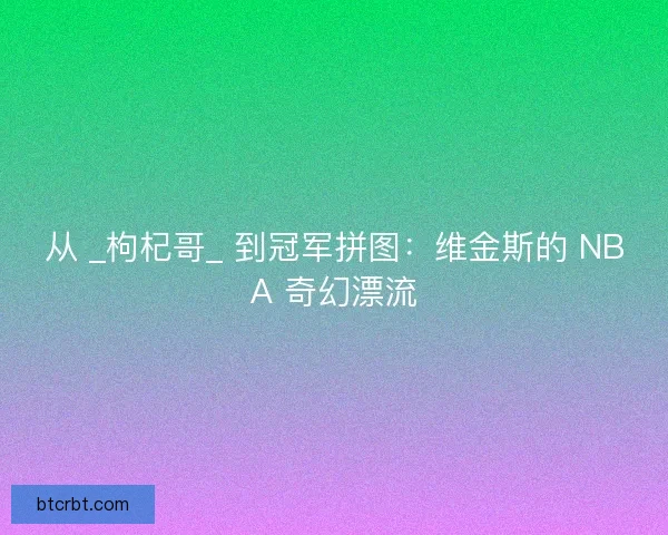 从 _枸杞哥_ 到冠军拼图：维金斯的 NBA 奇幻漂流